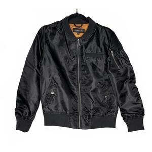 Members Only Boys' Satin Twill Black Bomber Jacket (14/16)